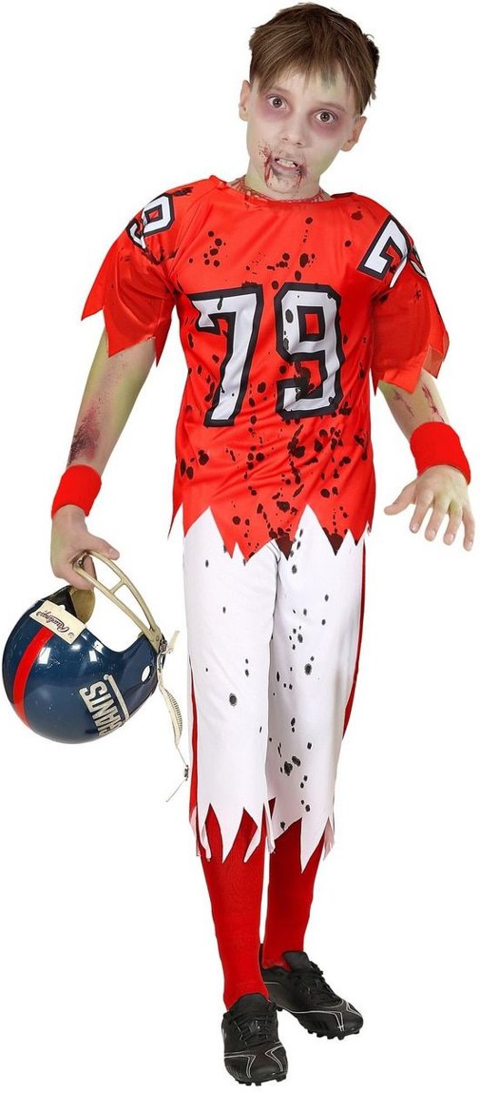 Rugby & American Football Kostuum | End Zone Zombie American Football Speler Kind Kostuum | Maat 164 | Halloween | Verkleedkleding